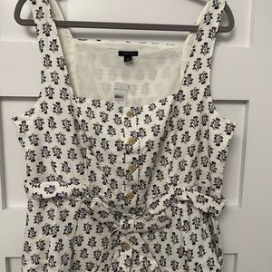 Ann Taylor Black and White Floral Blouse